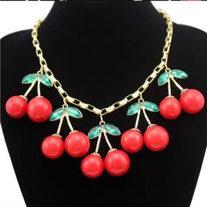 Cherry Statement Necklace Choker